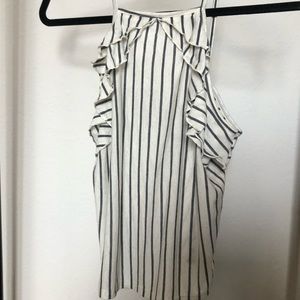 Striped summer top with ruffle